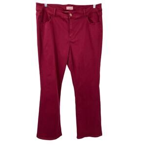 M Jeans Maurices Wine Red Maroon Slim Boot High Rise Zip Button Pockets Bootcut